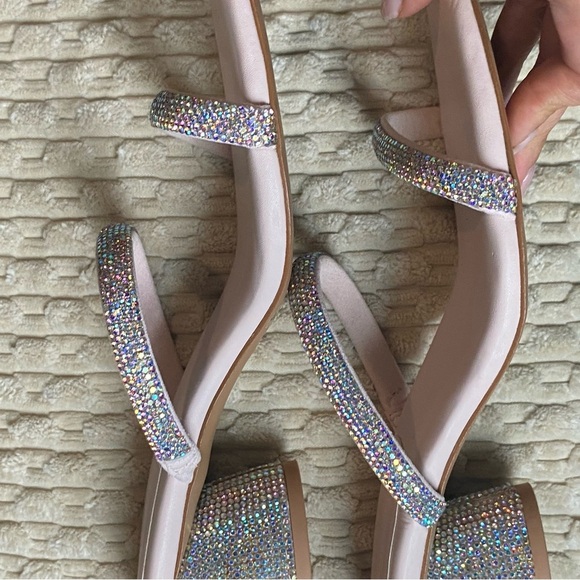 COPPER KEY FAIRY TALE RHINESTONE SANDALS sz 9 - Picture 3 of 7